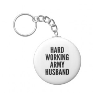 Hard Working Army Husband Basic Round Button Keychain