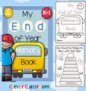 End of Year Memory Book and Activities K-1 Unit - 65 pages