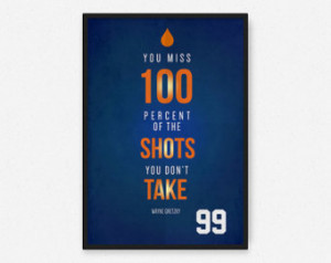 Wayne Gretzky Edmonton Oilers Inspirational Shots Quote Poster Print ...