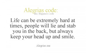 Life can be extremely hard at times, people will lie and stab you in ...