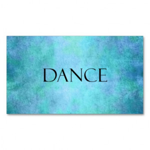 Dance Quote Teal Blue Watercolor Dancing Template Business Card ...