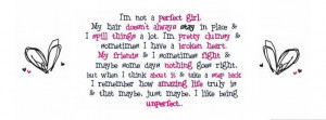 Facebook Cover Perfect Girl Quote