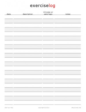 exercise log sheet