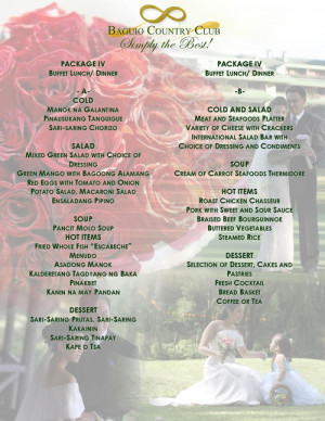 Baguio Country Club Wedding Package