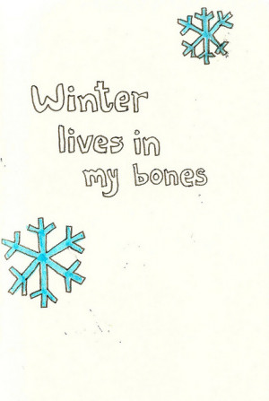 bones, cold, quotes, snowflakes, text, winter