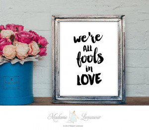 Printable Art Fools in Love printable quote Jane Austen Quote Pride ...