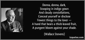 ... -leaved fruit, A pungent bloom against your shade. - Wallace Stevens