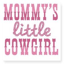Mommys Little Cowgirl Square Sticker 3