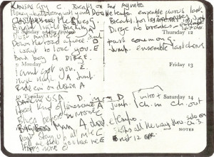 According to the band’s handwritten set list for that first gig ...