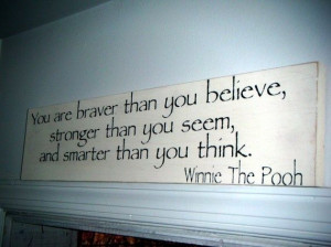 WINNIE THE POOH Quote Sign, Baby Nursery- 