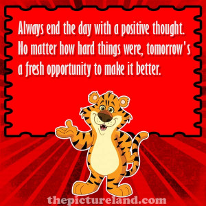 Inspirational Sayings Pictures About Fresh Start With Cartoon Tiger
