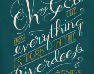 Quote from 'Riverdeep' by A gnes Obel // Hand-drawn Lettering ...