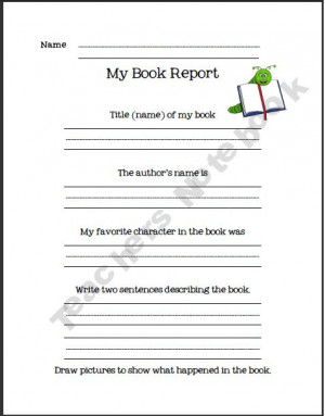 1st Grade Book Report