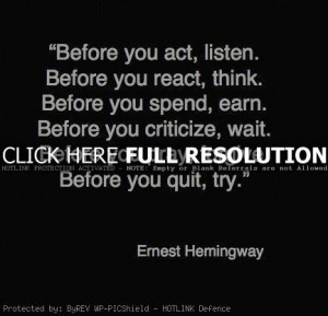 commitment quotes, wise, deep, sayings, ernest heminfway