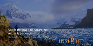 motivational quote: Adopt the pace of nature, her secret is patience ...