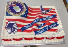 Military - Air Force - retirement cake - sheet cake - buttercream ...