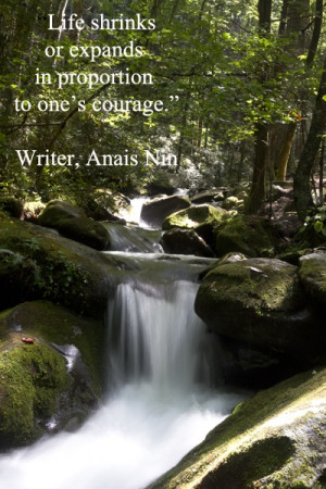 or expands in proportion to one’s courage.” –Writer Anais Nin ...