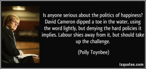the politics of happiness? David Cameron dipped a toe in the water ...