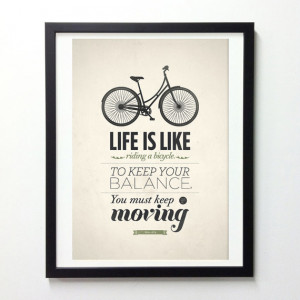 Life is Like Riding a Bicycle Quote Print by Neue Graphic modern ...
