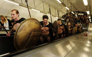 Flashmob: “300” Hot Spartans Storm The London Underground