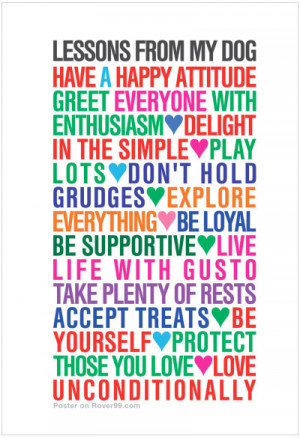 dog quotes poster available here at Rover99.com •Lessons from my dog ...