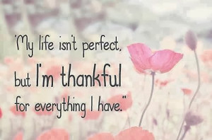 my life isn t perfect but i m thankful for everything i have