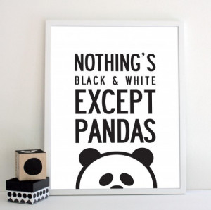 is black and white panda poster it s true nothing s black and white ...