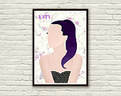 KATY PERRY poster , 8x11 in, Original Art Print