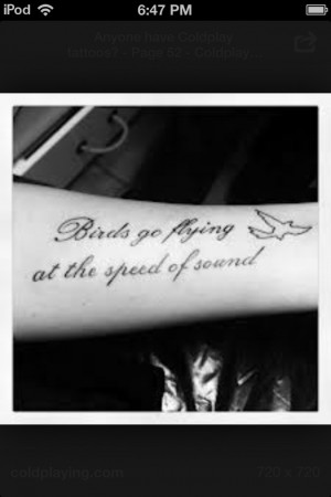 Coldplay Tattoo - Speed of Sound