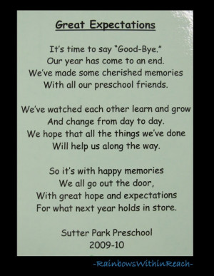 preschool end of year sayings - Google SearchPreschool Graduation Poem ...