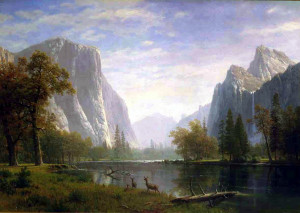 Yosemite valley painting by Haggin