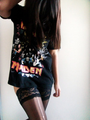 black, girl, iron, iron maiden, rock, usar iron virou moda