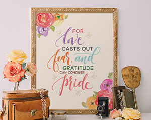 ... , nursery inspirational quote, For love casts out fear, Little Women