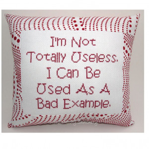 Funny Cross Stitch Pillow, Cross Stitch Quote, Red and White Pillow ...
