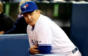 Toronto Blue Jays Manager John Gibbons looks down the bench during a ...