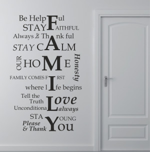 01 Family House Rules Quote Wall Art Sticker