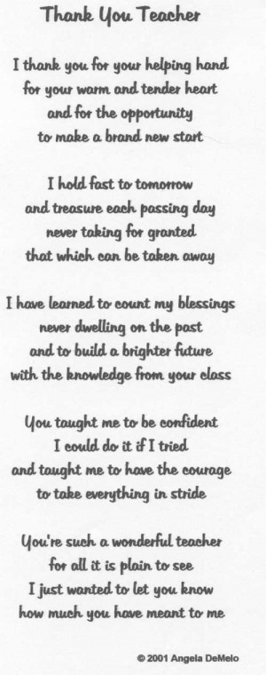 thank you teacher poem