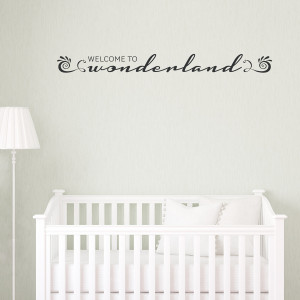 welcome to wonderland wall quote decal