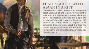 The newest Outlander newsletter is all about kilts. It features quotes ...