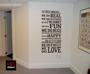 wall quotes in this house vinyl wall quotes sticker family modern room ...