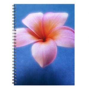 Pink & Blue Plumeria Frangipani Hawaii Flower Spiral Notebooks