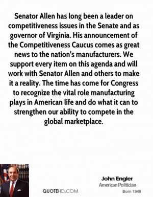 Senator Allen has long been a leader on competitiveness issues in the ...