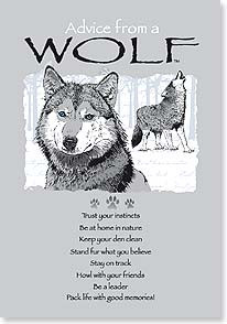 Blank Card with Quote / Saying - Advice From A WOLF | Your True Nature ...