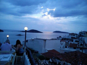 Skiathos Town, Greece: calm before the storm.....