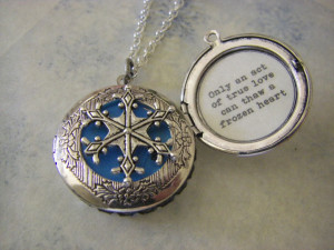 Frozen Movie Sister Quotes Silver snowflake locket frozen