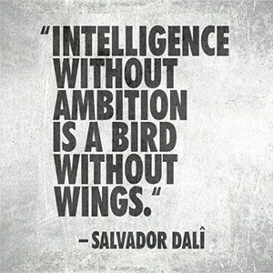 intelligence without ambition is a bird without wings salvador dali