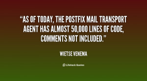As of today, the Postfix mail transport agent has almost 50,000 lines ...