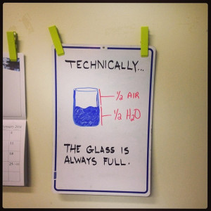 Technically the glass is always full… (1.23.14) #whiteboardquotes