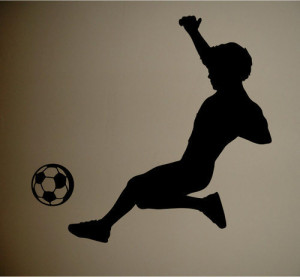 ... Sticker Decal Quote Vinyl Soccer Silhouette Kids Wall Decal Home Decor
