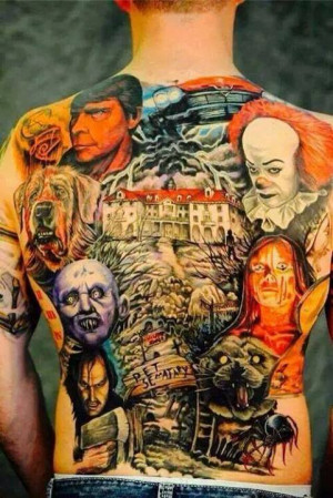 Man, this is a die hard fan! A full King backpiece... the portrait of ...